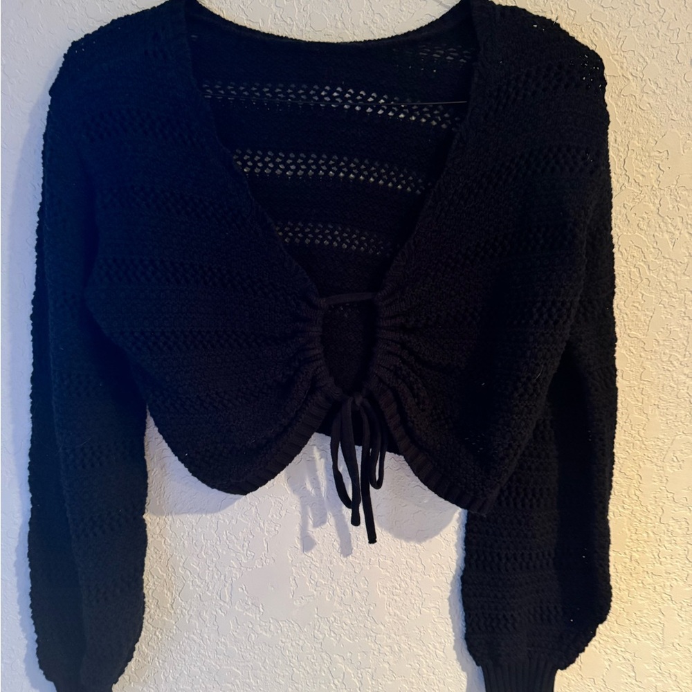 Hollister Black V-Neck Knit Sweater